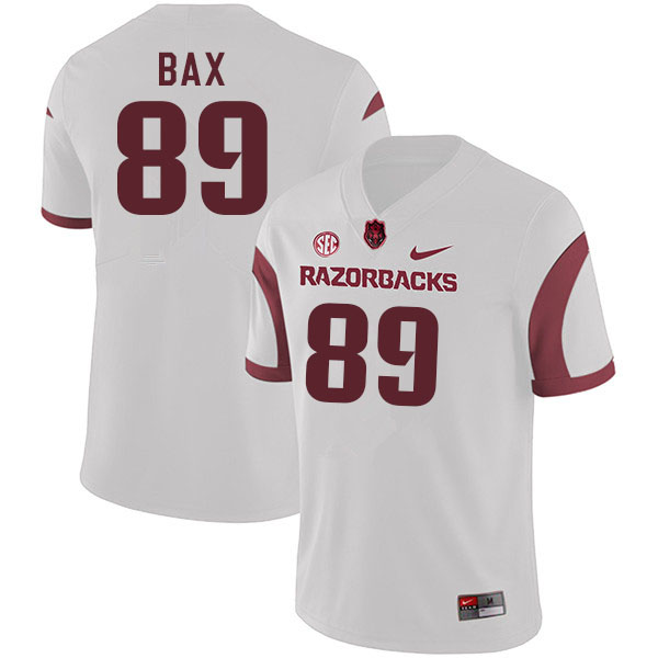 Men #89 Nathan Bax Arkansas Razorbacks College Football Jerseys Sale-White